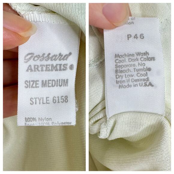 Vintage Gossard Artemis Nylon Sleepwear Top Pale Yellow Blue Lace Size Medium - Picture 6 of 6